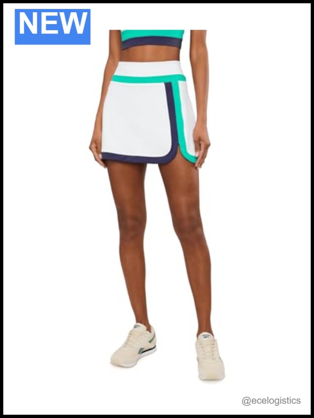 Nanette Activewear Skort Nylon Lycra High Rise Pull On Above Knee